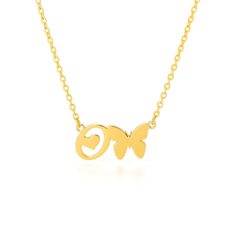 Butterfly Kiss Initial Necklace