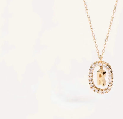 Initial Oval Sparkle