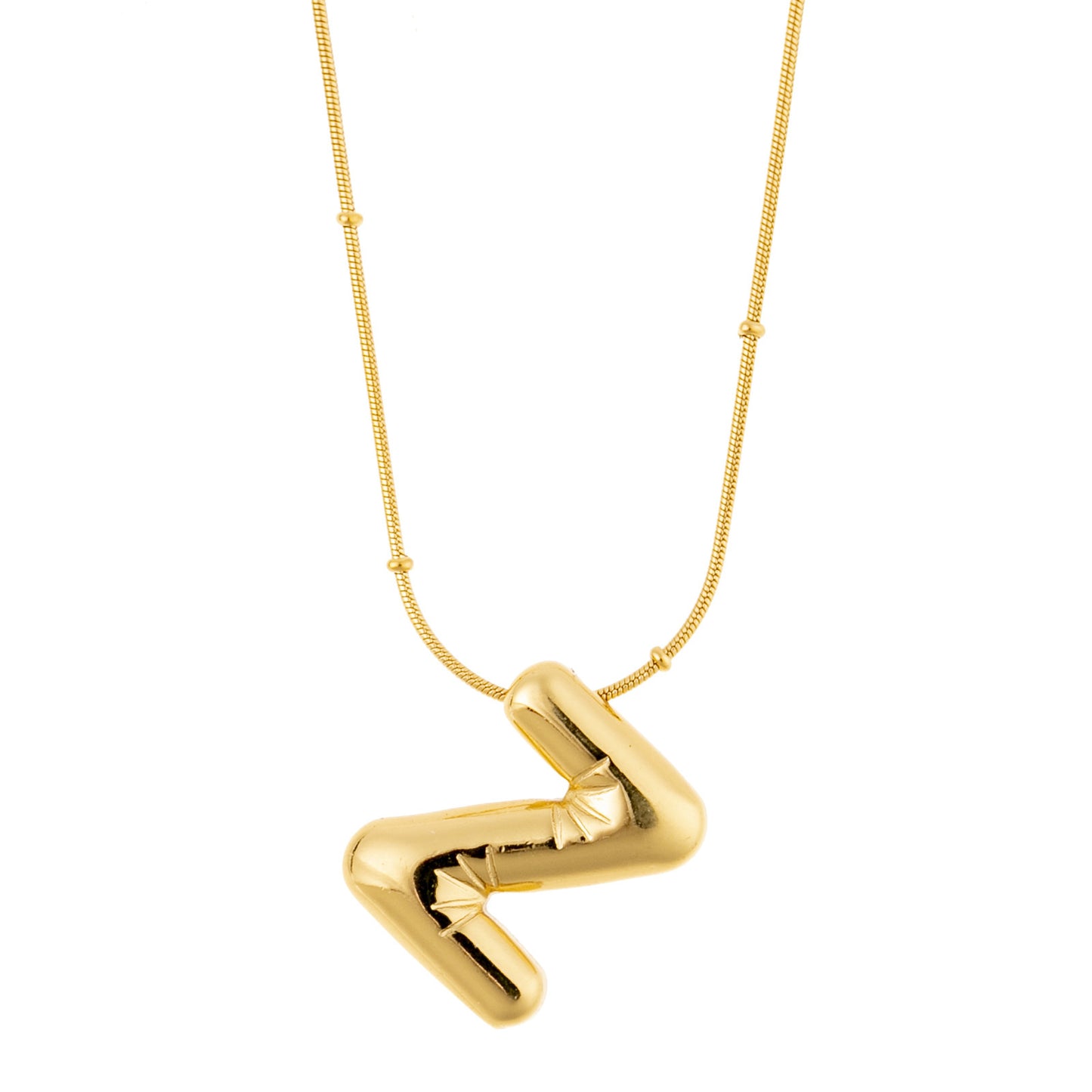 Tilted Fashion Bubble Letter Necklace – Bold, Personalized Jewelry