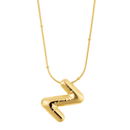 Tilted Fashion Bubble Letter Necklace – Bold, Personalized Jewelry