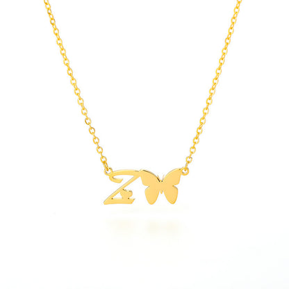 Butterfly Kiss Initial Necklace