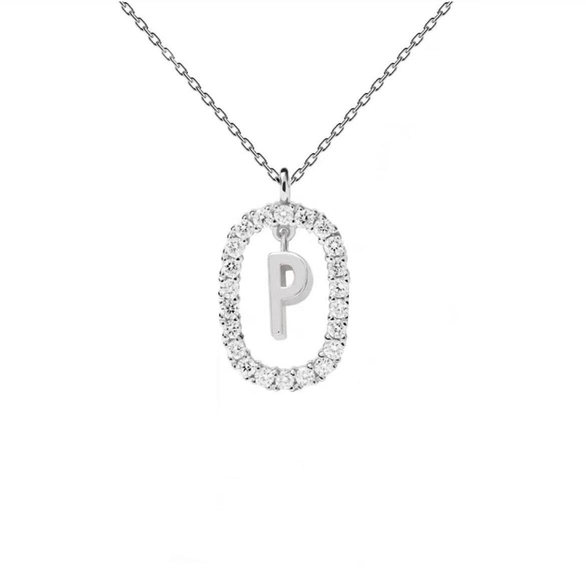 Initial Oval Sparkle