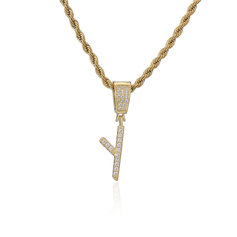 Flat Glow Script Pendant Necklace