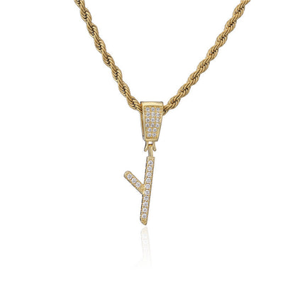 Flat Glow Script Pendant Necklace