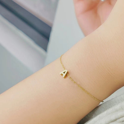 Golden Initial Charm Bracelet