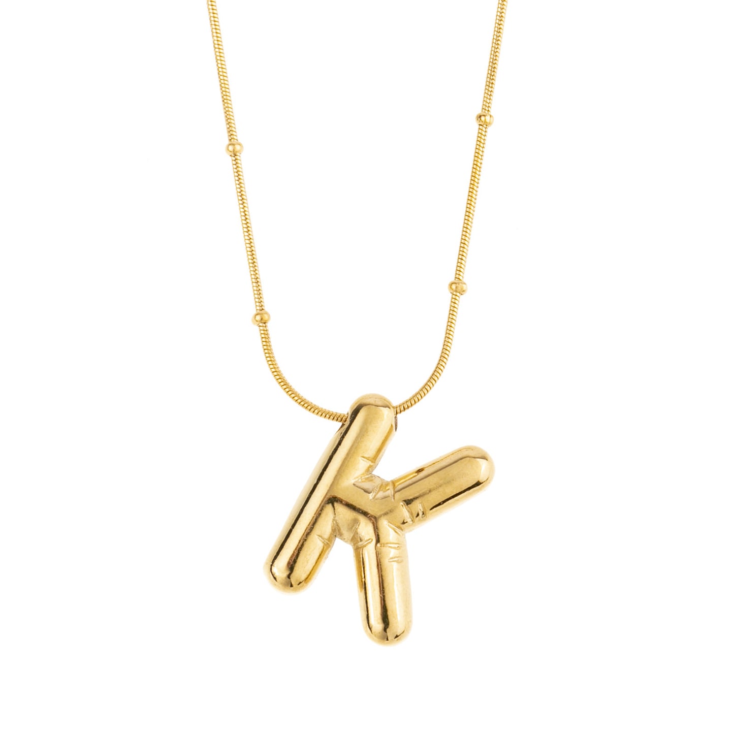 Tilted Fashion Bubble Letter Necklace – Bold, Personalized Jewelry