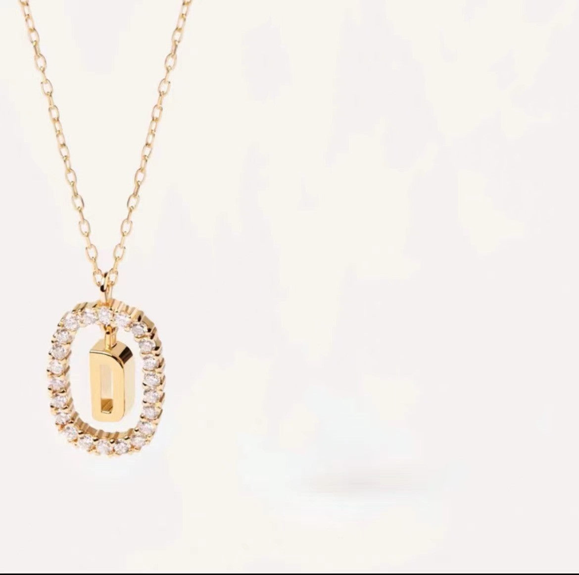 Initial Oval Sparkle