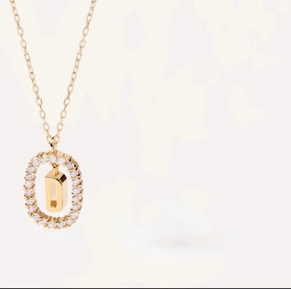 Initial Oval Sparkle