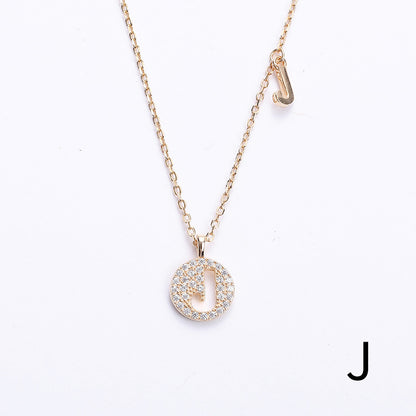 Golden Crystal Cut-Out Initial Necklace