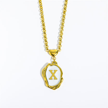 Elegant Gold Irregular Letter Pendant Necklace