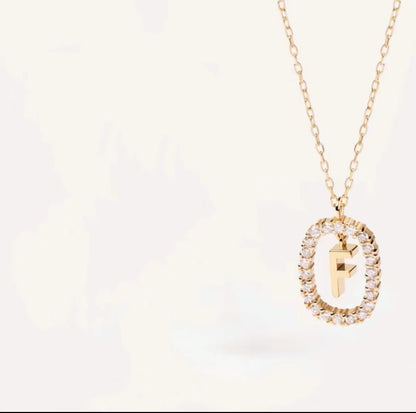 Initial Oval Sparkle