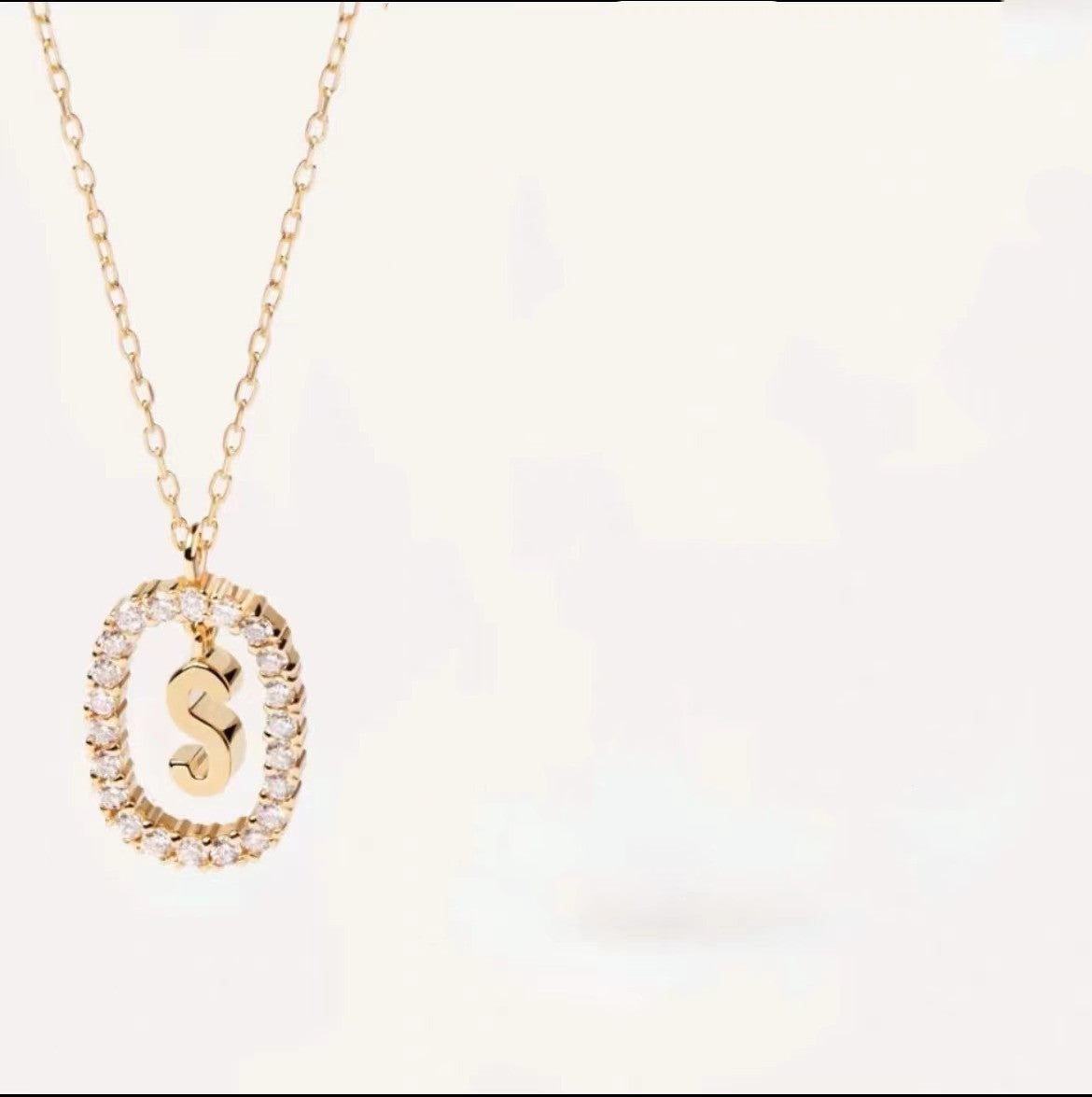 Initial Oval Sparkle