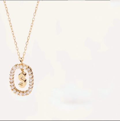 Initial Oval Sparkle