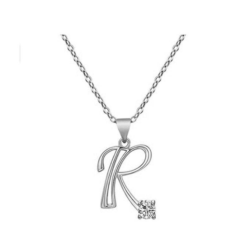 Crystal Script Initial Necklace