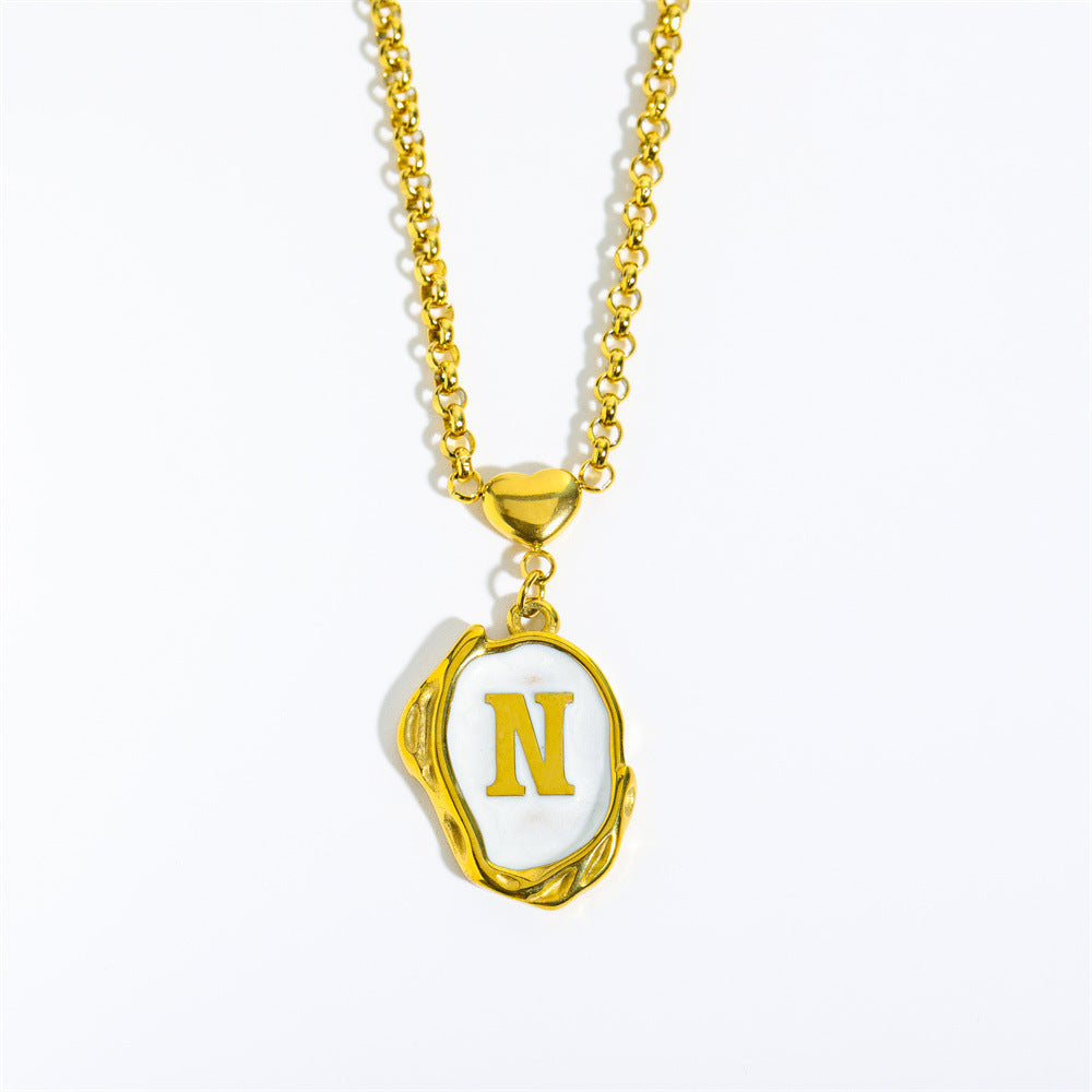 Elegant Gold Irregular Letter Pendant Necklace