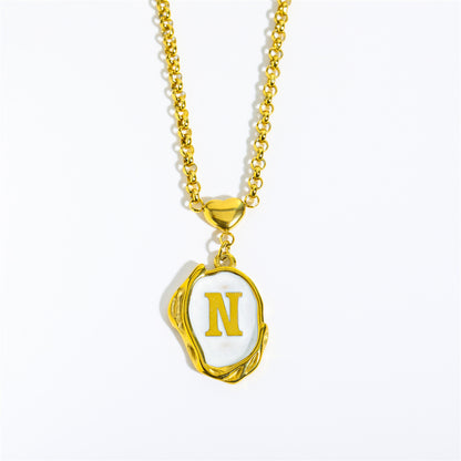 Elegant Gold Irregular Letter Pendant Necklace