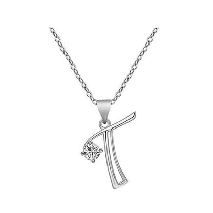 Crystal Script Initial Necklace