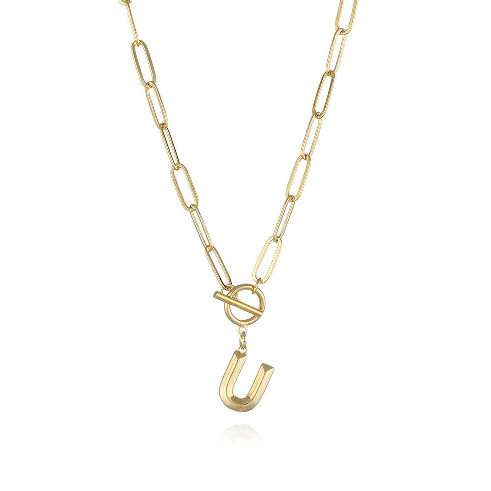 Chunky Letter Chain Necklace