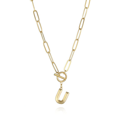Chunky Letter Chain Necklace
