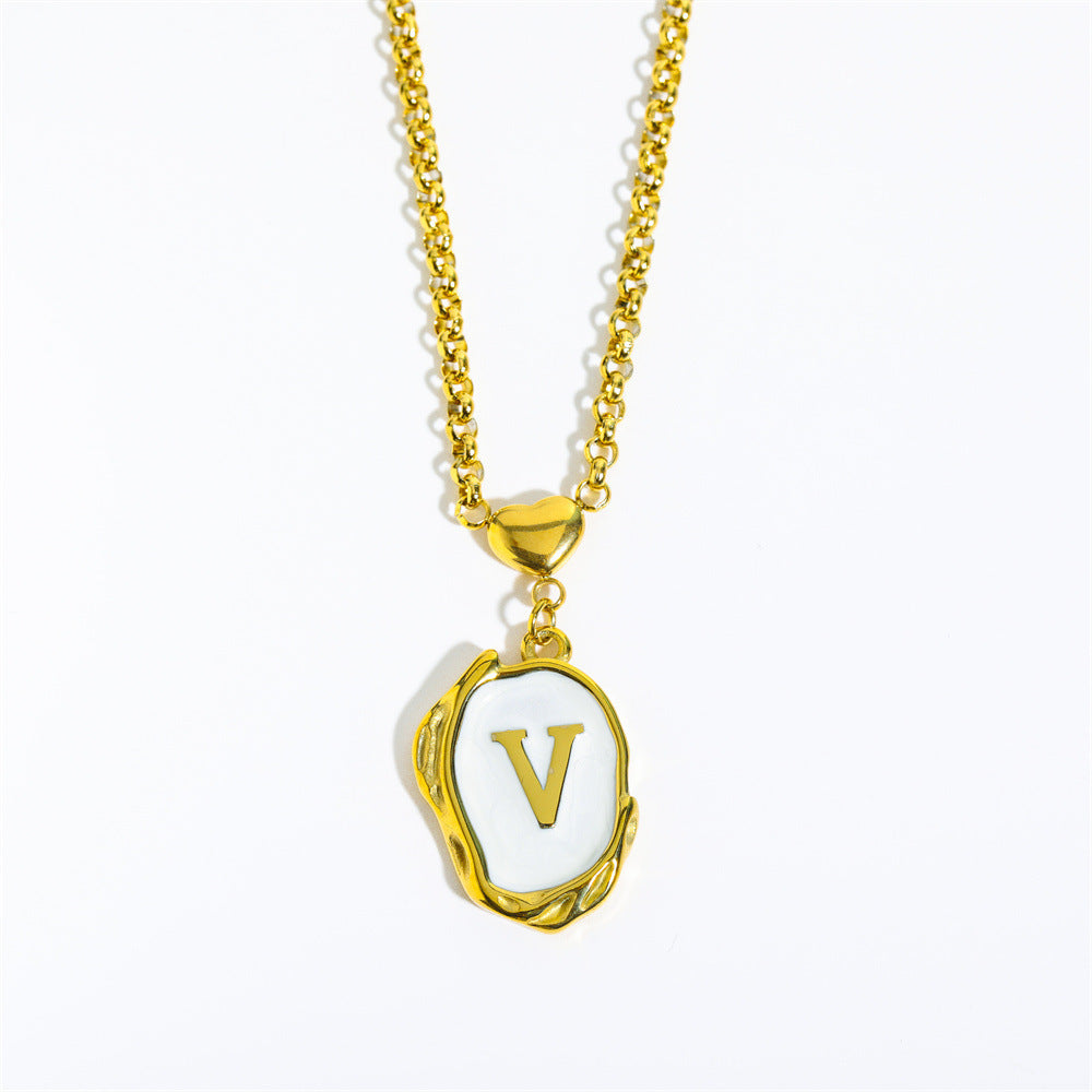 Elegant Gold Irregular Letter Pendant Necklace