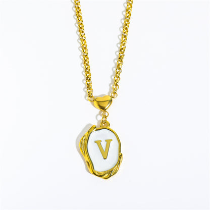 Elegant Gold Irregular Letter Pendant Necklace