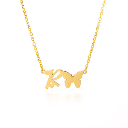 Butterfly Kiss Initial Necklace
