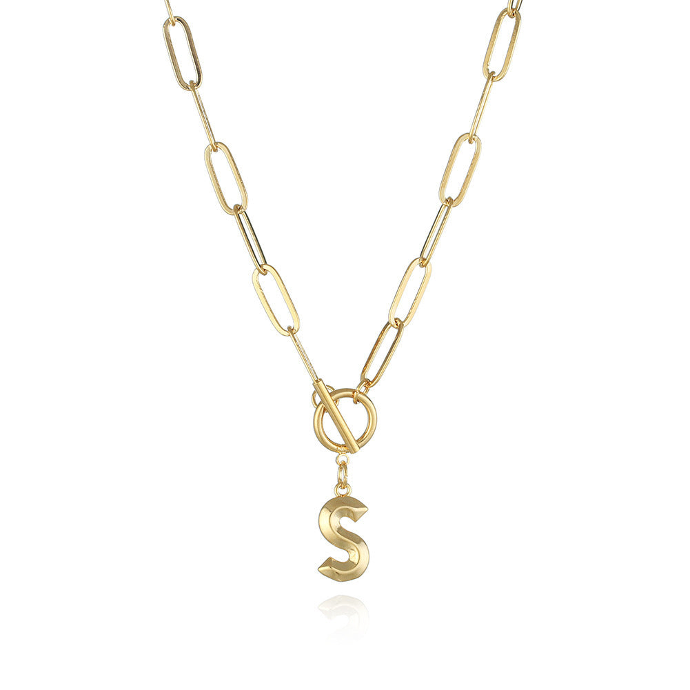 Chunky Letter Chain Necklace