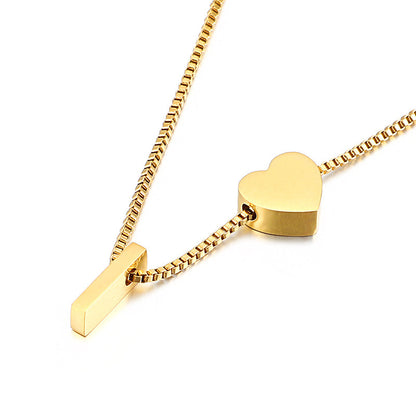 Modern Heart Letter  Necklace