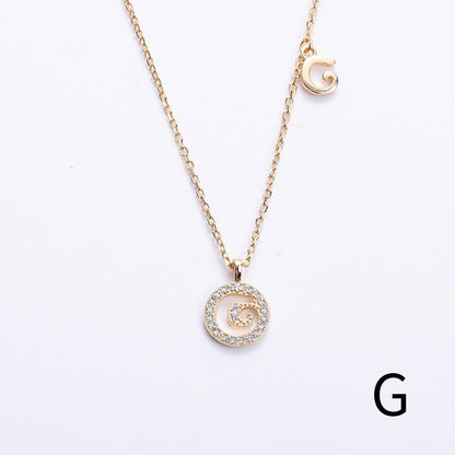 Golden Crystal Cut-Out Initial Necklace
