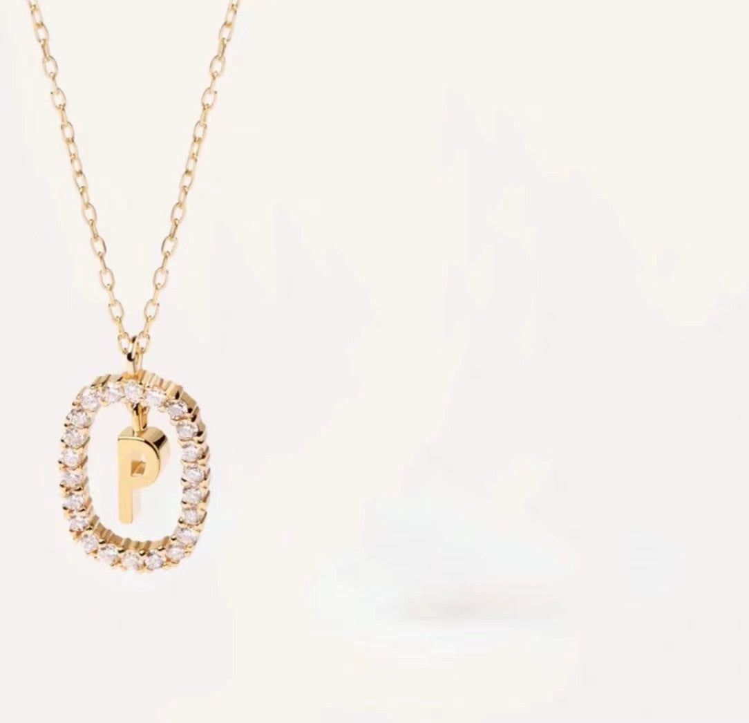 Initial Oval Sparkle