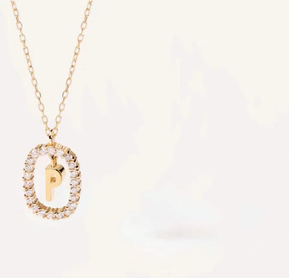 Initial Oval Sparkle