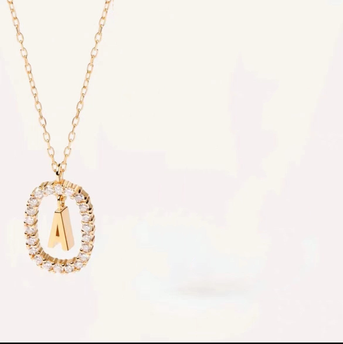 Initial Oval Sparkle