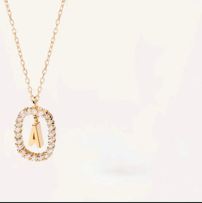 Initial Oval Sparkle