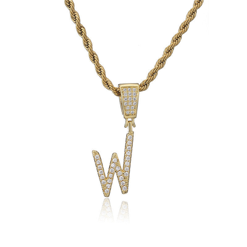 Flat Glow Script Pendant Necklace