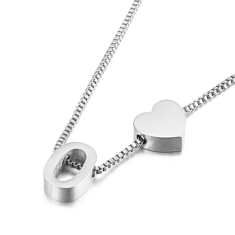 Modern Heart Letter  Necklace