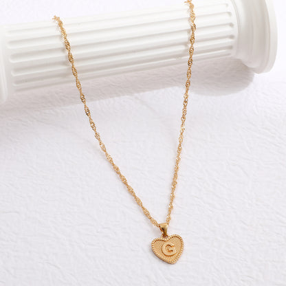 Delicate Dot Heart Initial Necklace