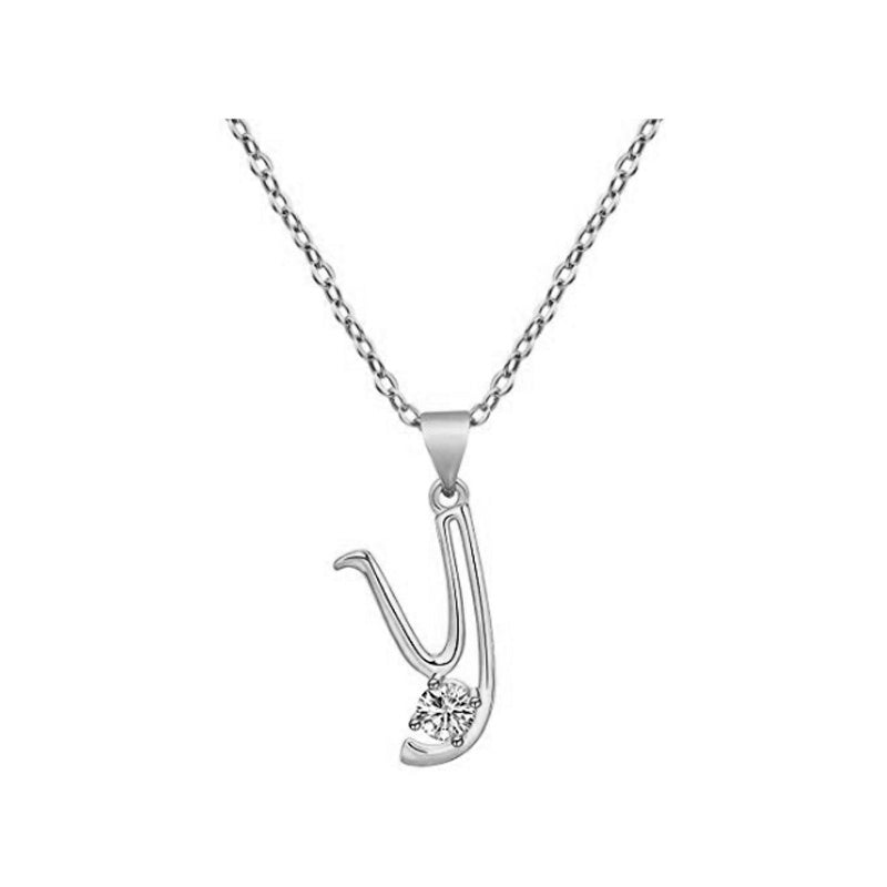 Crystal Script Initial Necklace
