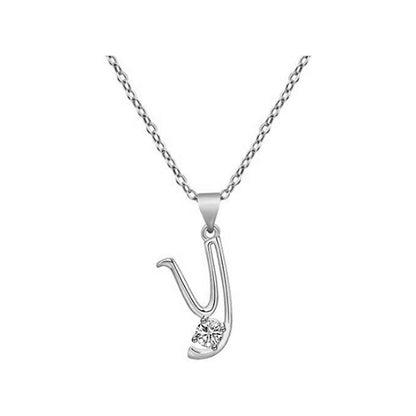 Crystal Script Initial Necklace