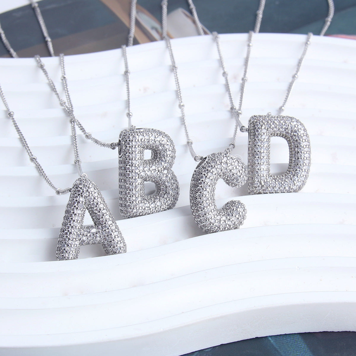 Iced Out Letter Charms Necklace