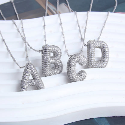 Iced Out Letter Charms Necklace
