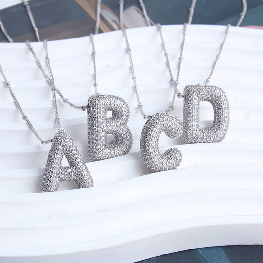 Iced Out Letter Charms Necklace