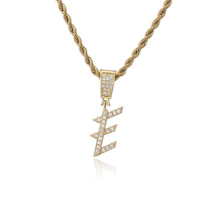 Flat Glow Script Pendant Necklace