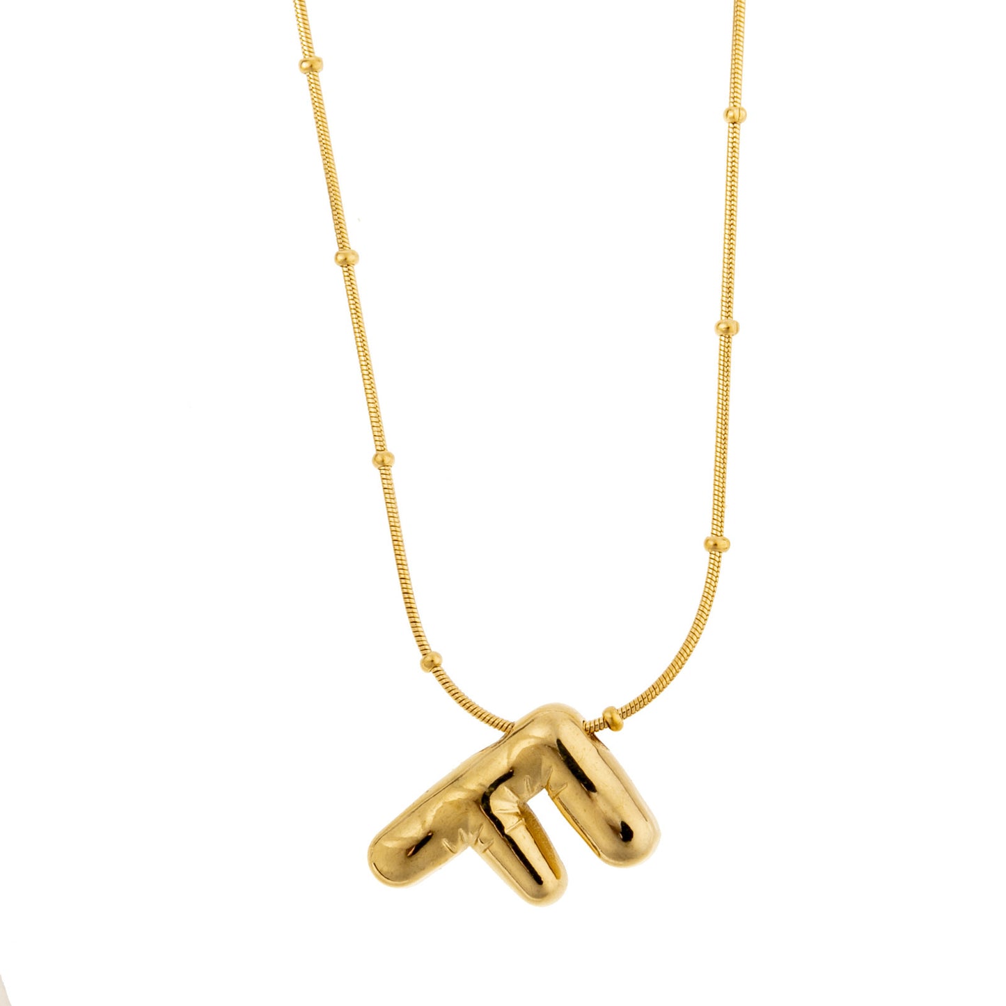 Tilted Fashion Bubble Letter Necklace – Bold, Personalized Jewelry