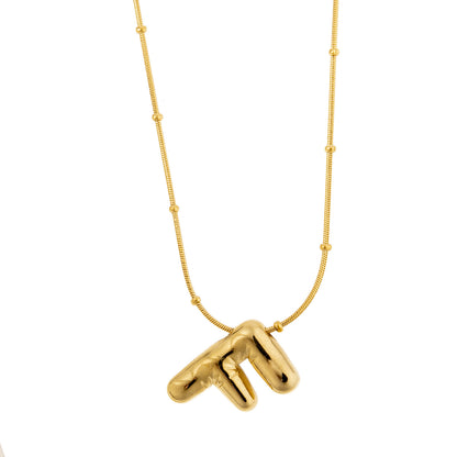 Tilted Fashion Bubble Letter Necklace – Bold, Personalized Jewelry