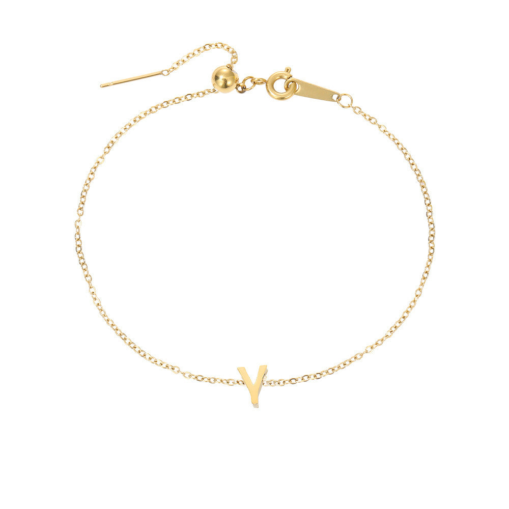 Golden Initial Charm Bracelet