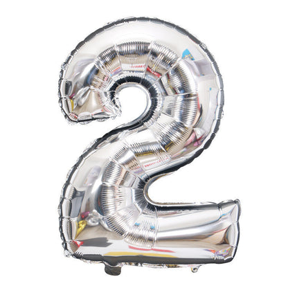 Silver Number Balloons