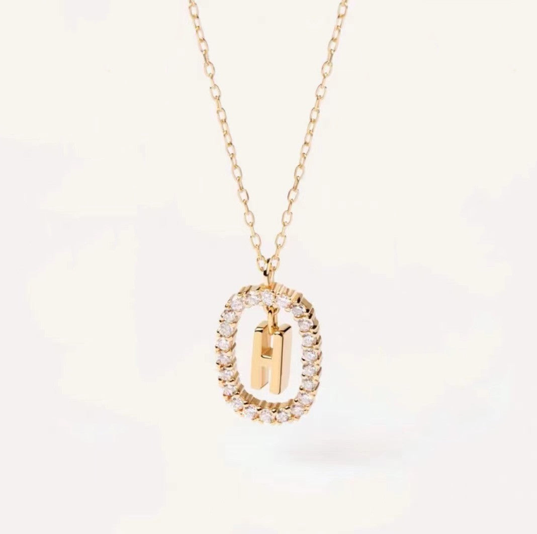 Initial Oval Sparkle