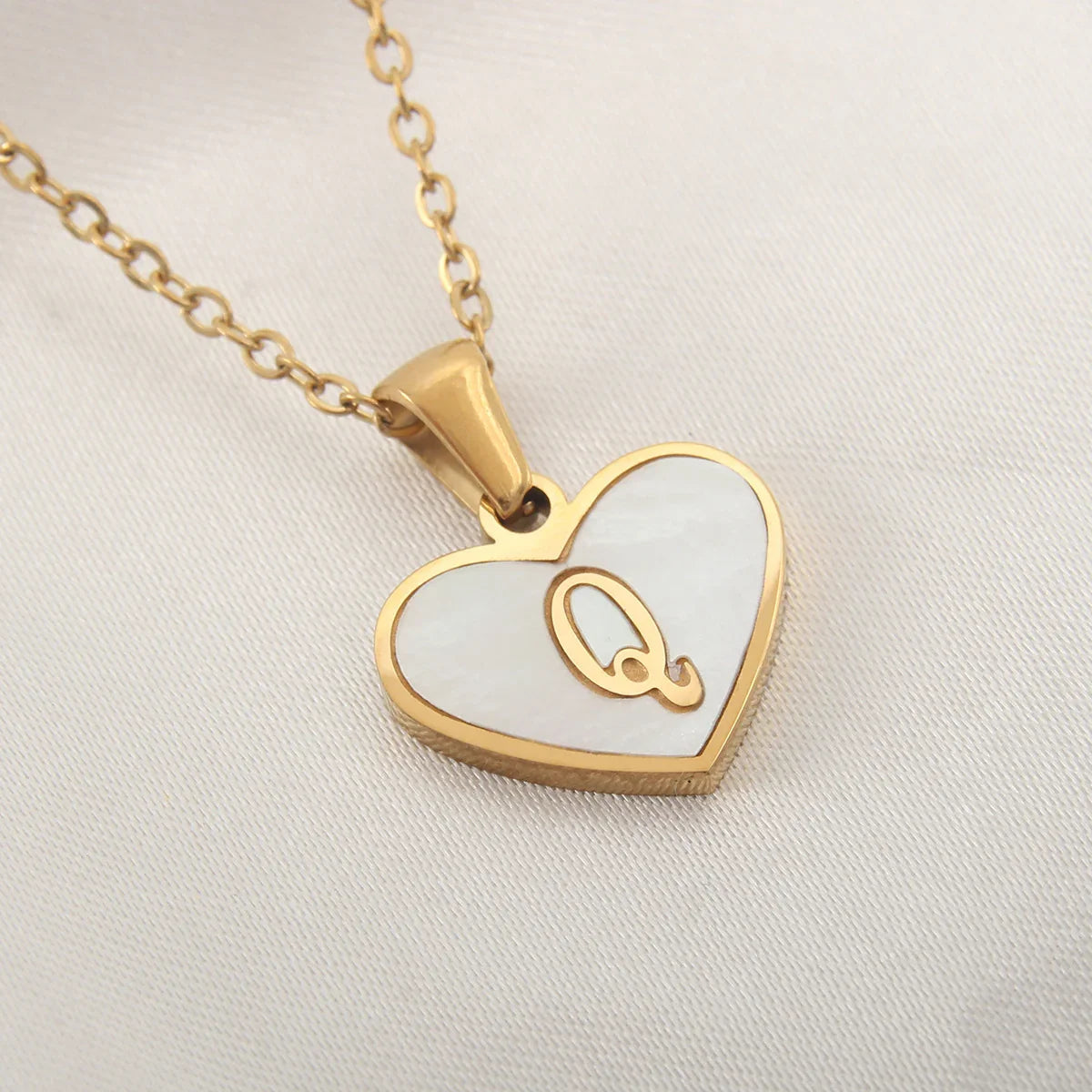 Tiny Mirror Initial Heart Necklace – Personalized Gift for Her