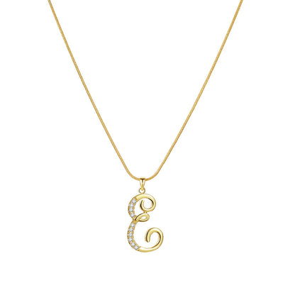Crystal Elegant Flat Letter Necklace – Personalized Jewelry