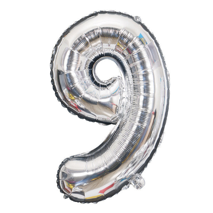 Silver Number Balloons